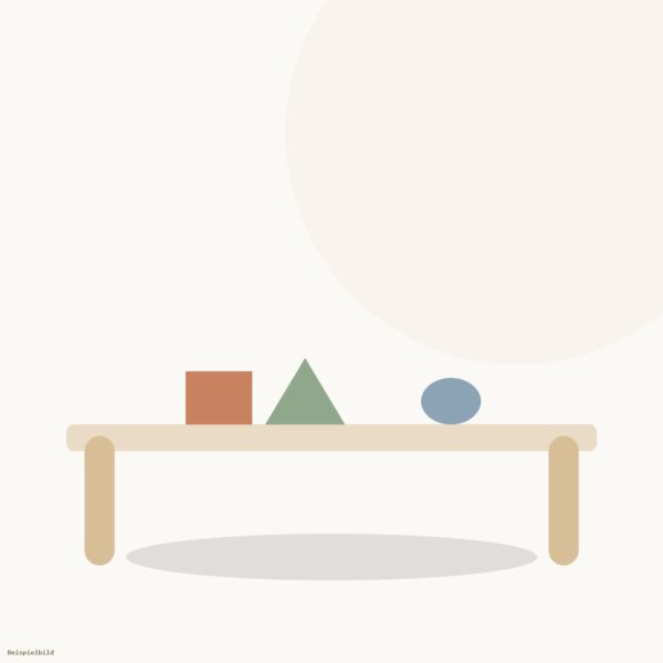 Niedriger Montessori-Kindertisch zum Sitzen auf dem Boden