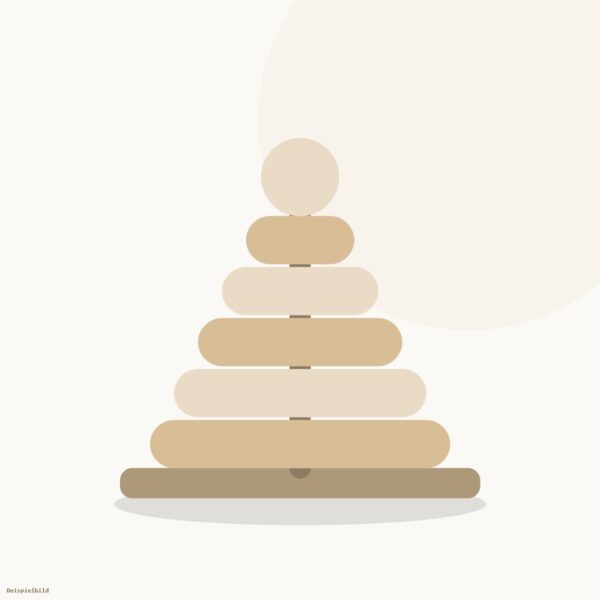 Stapelturm aus Holz Modern X mit geometrischen Formen im Bauhaus-Stil